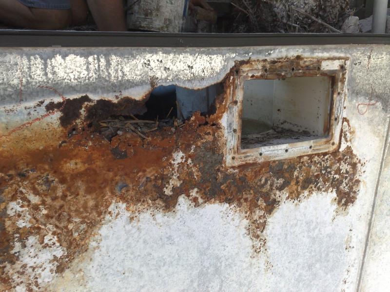 rusted pool panel and skimmer replacement